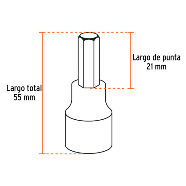 JUEGO DE PUNTERAS HEXAGONAL MM, DADO ENCASTRE 1/2", 102238 - TRUPER - Imagen 3