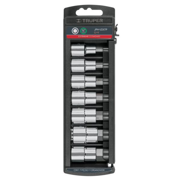 JUEGO DE PUNTERAS HEXAGONAL STD, DADO ENCASTRE 1/2", 102239 - TRUPER