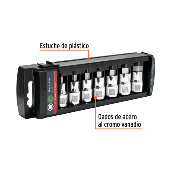 JUEGO DE PUNTERAS HEXAGONAL STD, DADO ENCASTRE 1/2", 102239 - TRUPER - Imagen 4