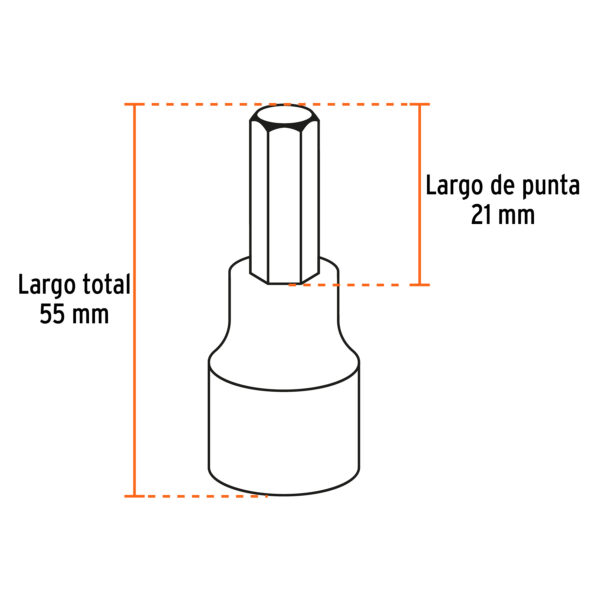 JUEGO DE PUNTERAS HEXAGONAL STD, DADO ENCASTRE 1/2", 102239 - TRUPER - Imagen 3