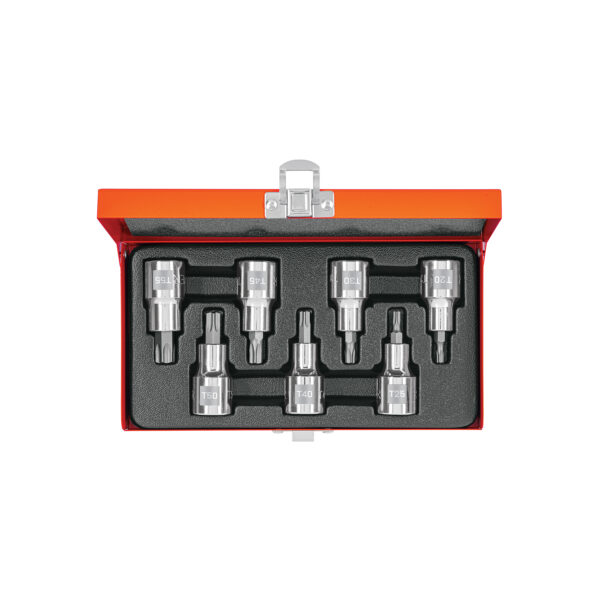 JUEGO DE 7 DADOS PUNTA TORX, ENCASTRE 1/2", 13928 - TRUPER
