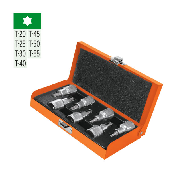 JUEGO DE 7 DADOS PUNTA TORX, ENCASTRE 1/2", 13928 - TRUPER - Imagen 2