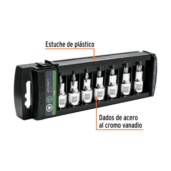 JUEGO DE PUNTERAS TORX, DADO ENCASTRE 1/2", 102237 - TRUPER - Imagen 4