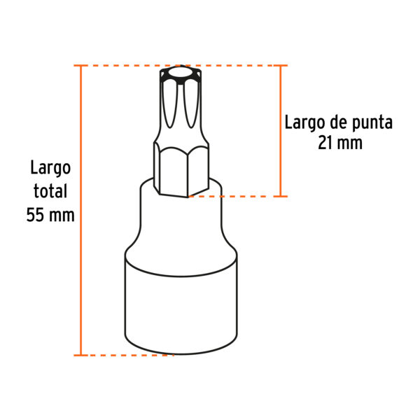 JUEGO DE PUNTERAS TORX, DADO ENCASTRE 1/2", 102237 - TRUPER - Imagen 3
