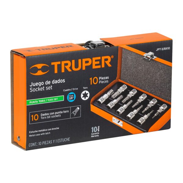 JUEGO DE 10 DADOS PUNTA TORX, ENCASTE 3/8" 13976 - TRUPER - Imagen 5
