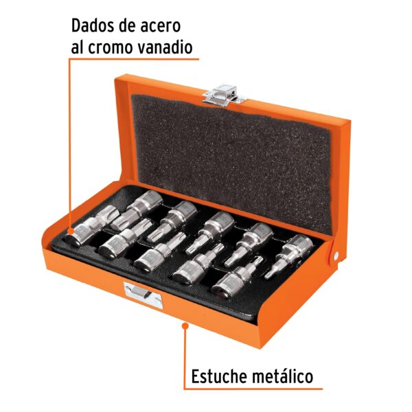 JUEGO DE 10 DADOS PUNTA TORX, ENCASTE 3/8" 13976 - TRUPER - Imagen 3