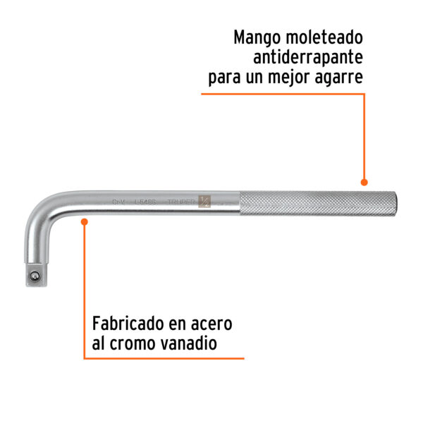 PALANCA EN "L" DE 9", ENCASTRE 1/2" 13913 - TRUPER - Imagen 3