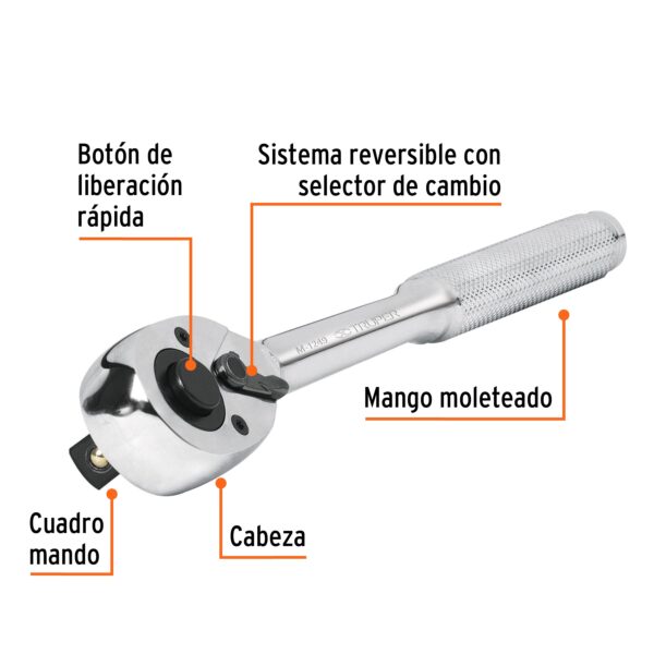 LLAVE RATCHET ENCASTRE 1/2" LIBERACION RÁPIDA13410 - TRUPER - Imagen 2