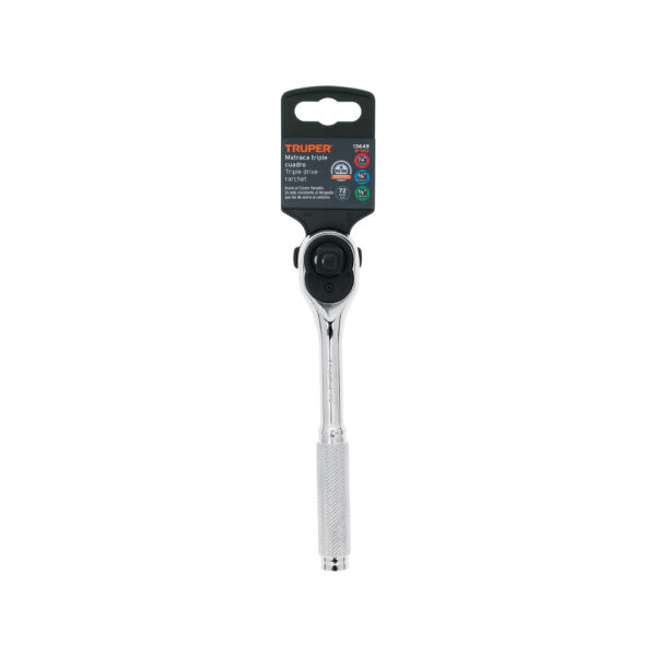 LLAVE RATCHET TRIPLE ENCASTRE 1/4" , 3/8" y 1/2" 13649 - TRUPER - Imagen 4