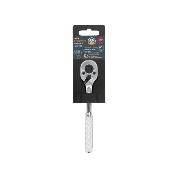 LLAVE RATCHET ENCASTRE 1/4" LIBERACIÓN RÁPIDA 13214 - TRUPER - Imagen 4