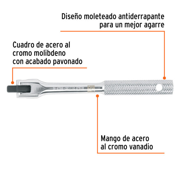 MANGO ARTICULADO 5 3/4" X 13MM, ENCASTRE 1/4" 13909 - TRUPER - Imagen 3
