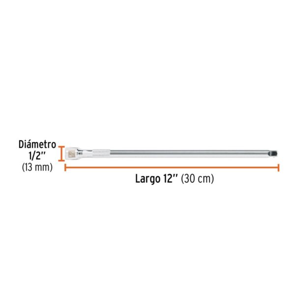 EXTENSIÓN DE 12" PARA RATCHET, ENCASTRE 3/8", 13667 - TRUPER - Imagen 2